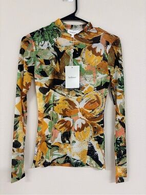 Green & Yellow Floral Long Sleeve Top